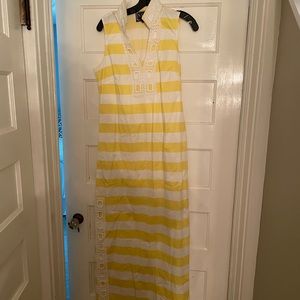 Sail to Sable yellow striped Maxi dress